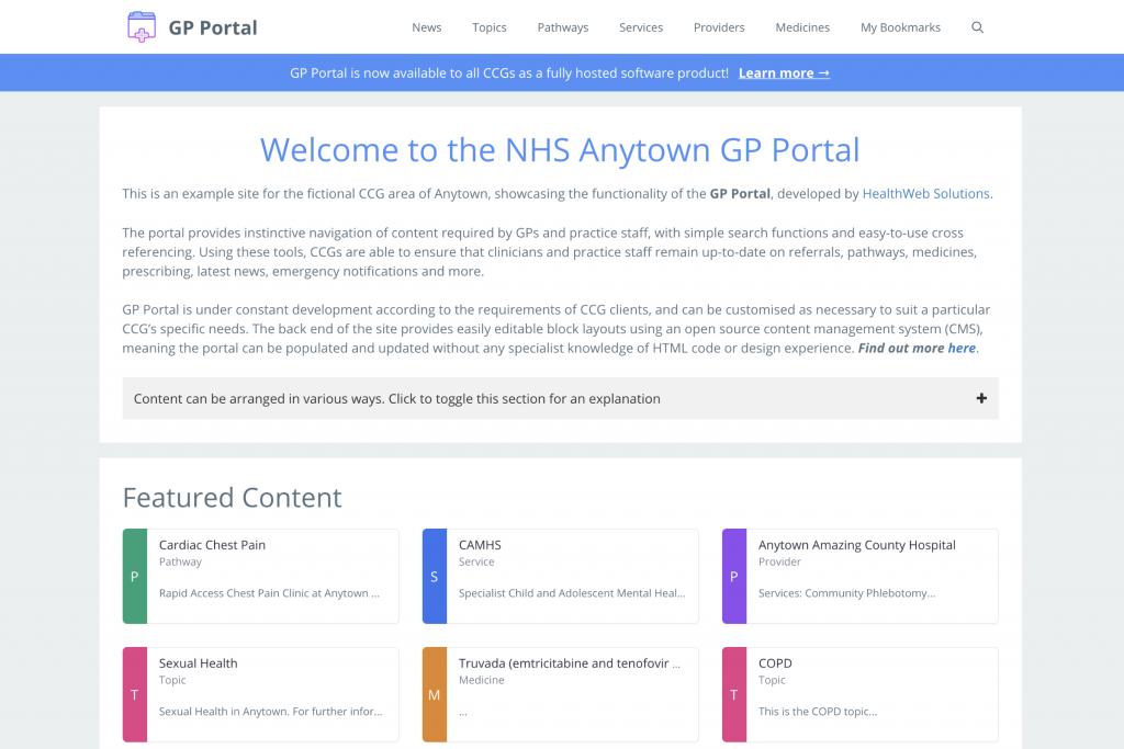 Screenshot of GP Portal